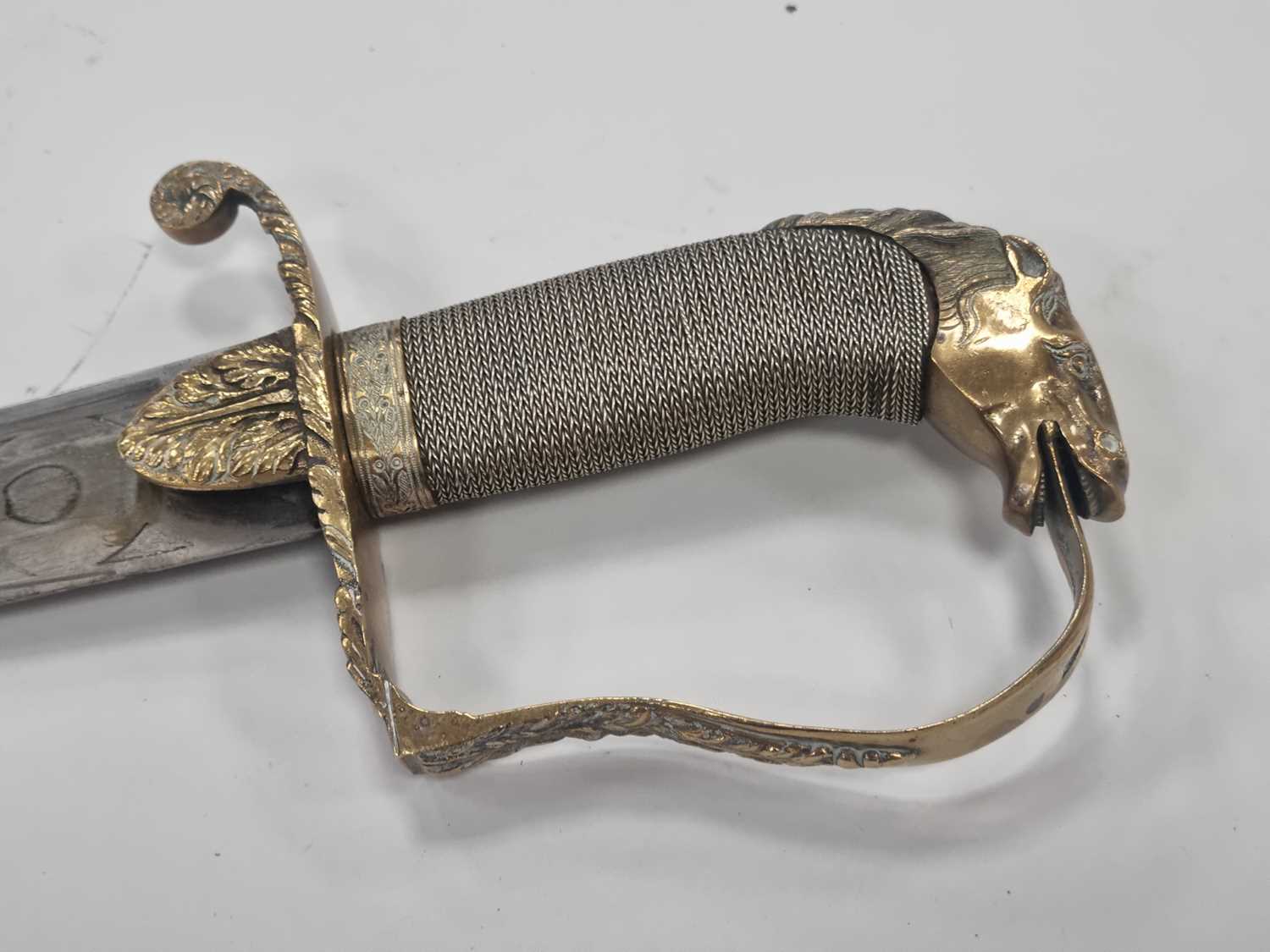 An Indian-made sabre and scabbard with horse head handle - Image 4 of 6