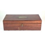 A mahogany box named to Captain Lyons, H.M.S Madagascar