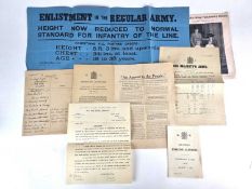 WW1 Recruiting documentation relating to Winterton near Doncaster
