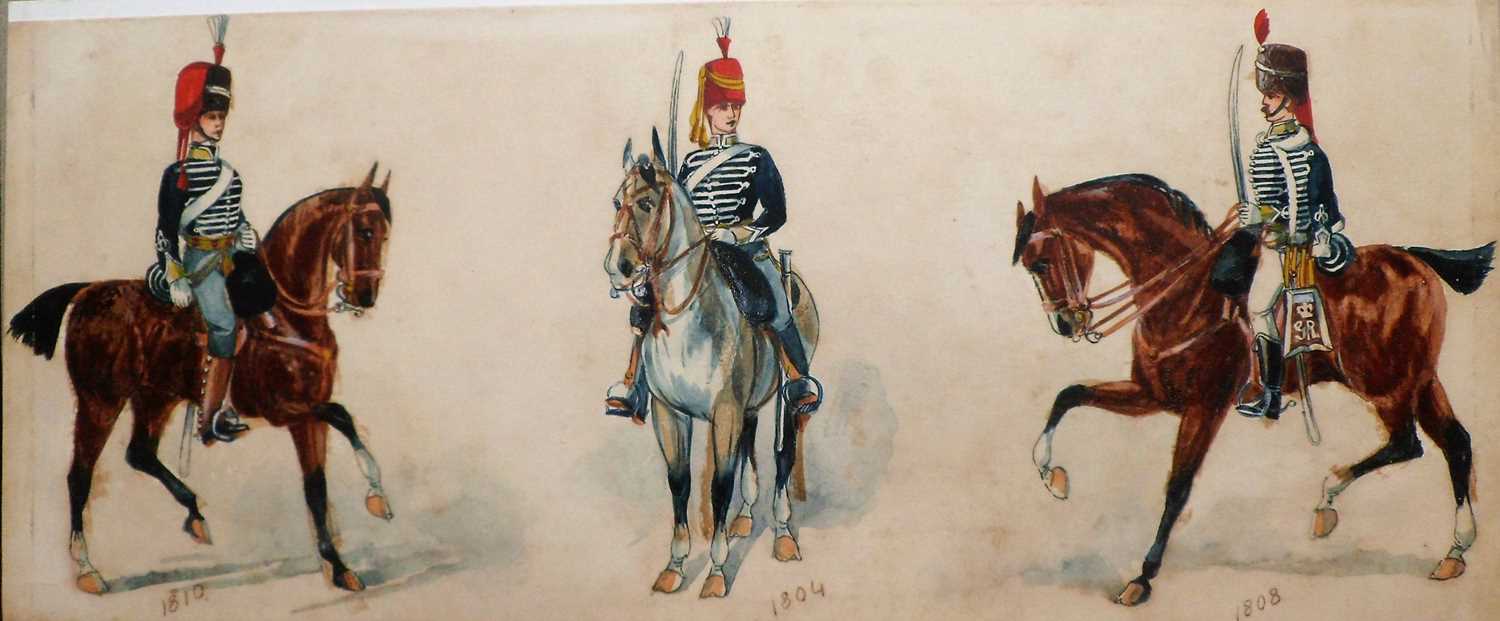 English School, 10th Hussars watercolours - Image 7 of 25