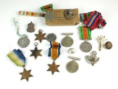 Group of WW2 medals, some buttons and other medals