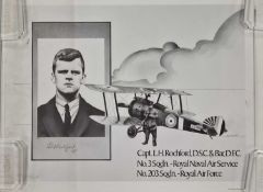 Five prints after Rich J. Bryant, signed by WW1 Flying Ace Leonard Rochford