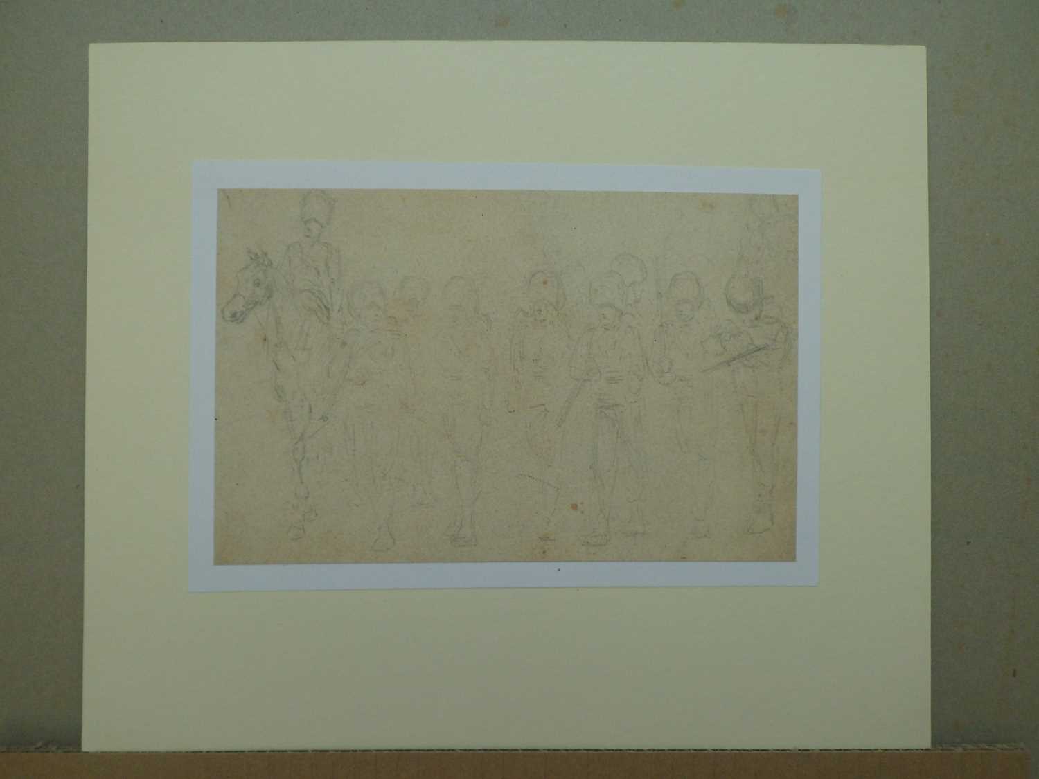 Attributed to Lady Elizabeth Butler, sketch of guardsmen - Image 2 of 2