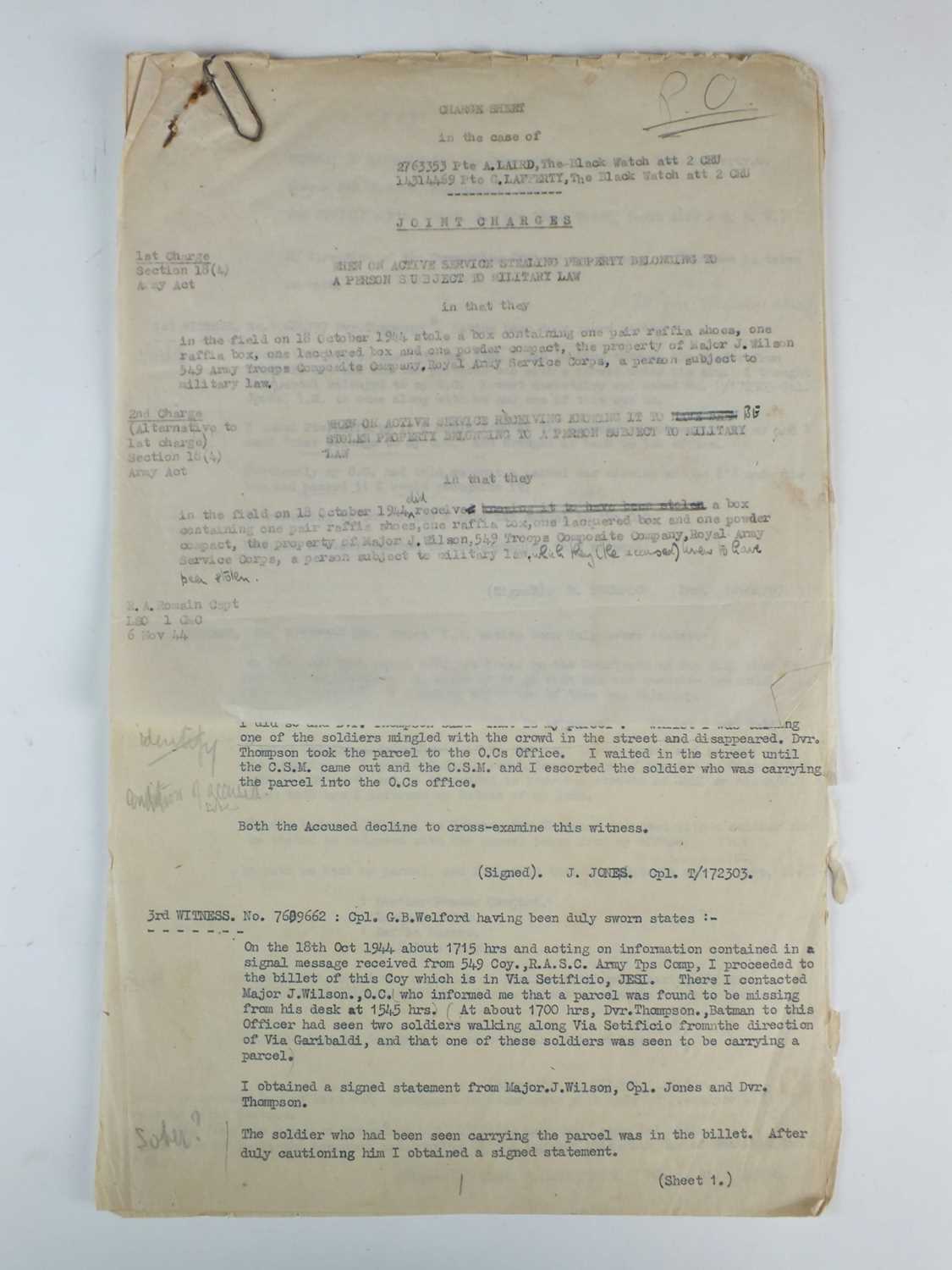 ROYAL ARMY SERVICE CORPS - an interesting archive of approximately sixty World War II documents - Image 10 of 18