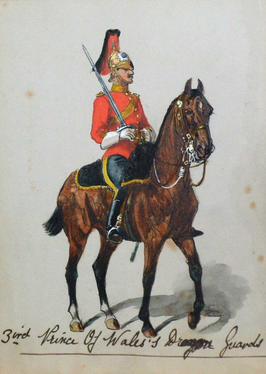 Four military portraits of Dragoons Officers, including three attributed to Richard Simkin - Image 13 of 46