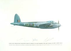 Keith Broomfield - De Havilland Mosquito, signed by four WW2 RAF commanders