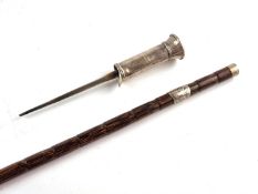 Victorian dagger cane