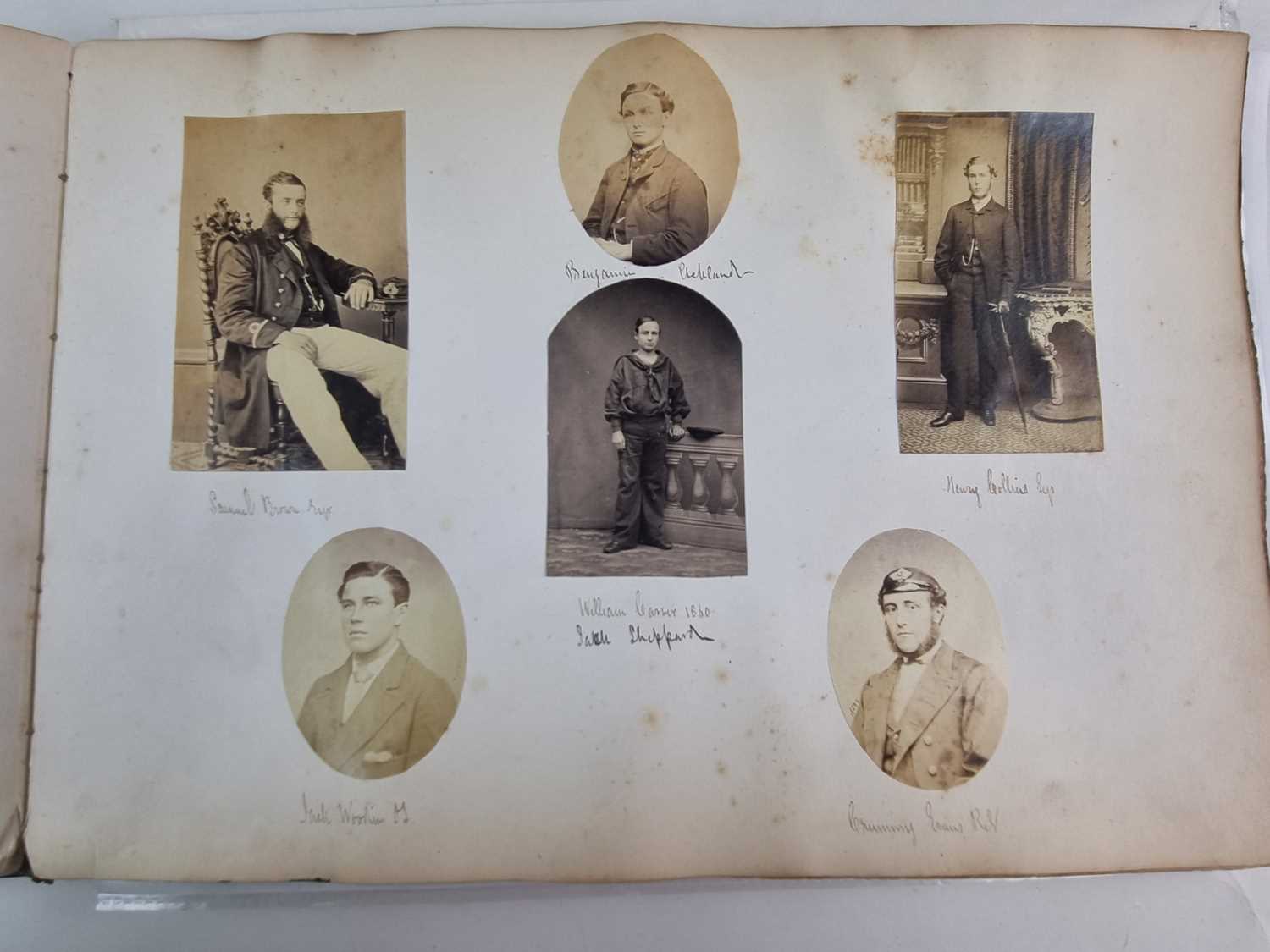 Royal Navy photograph portrait album, circa 1860-70 - Image 26 of 45