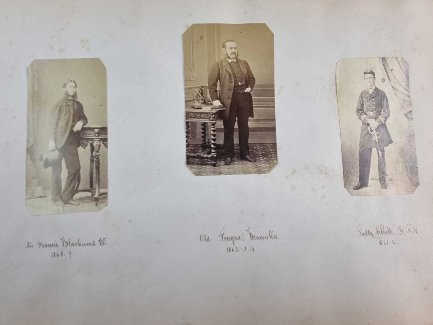 Royal Navy photograph portrait album, circa 1860-70 - Image 3 of 45