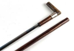 Victorian silver-collared sword cane