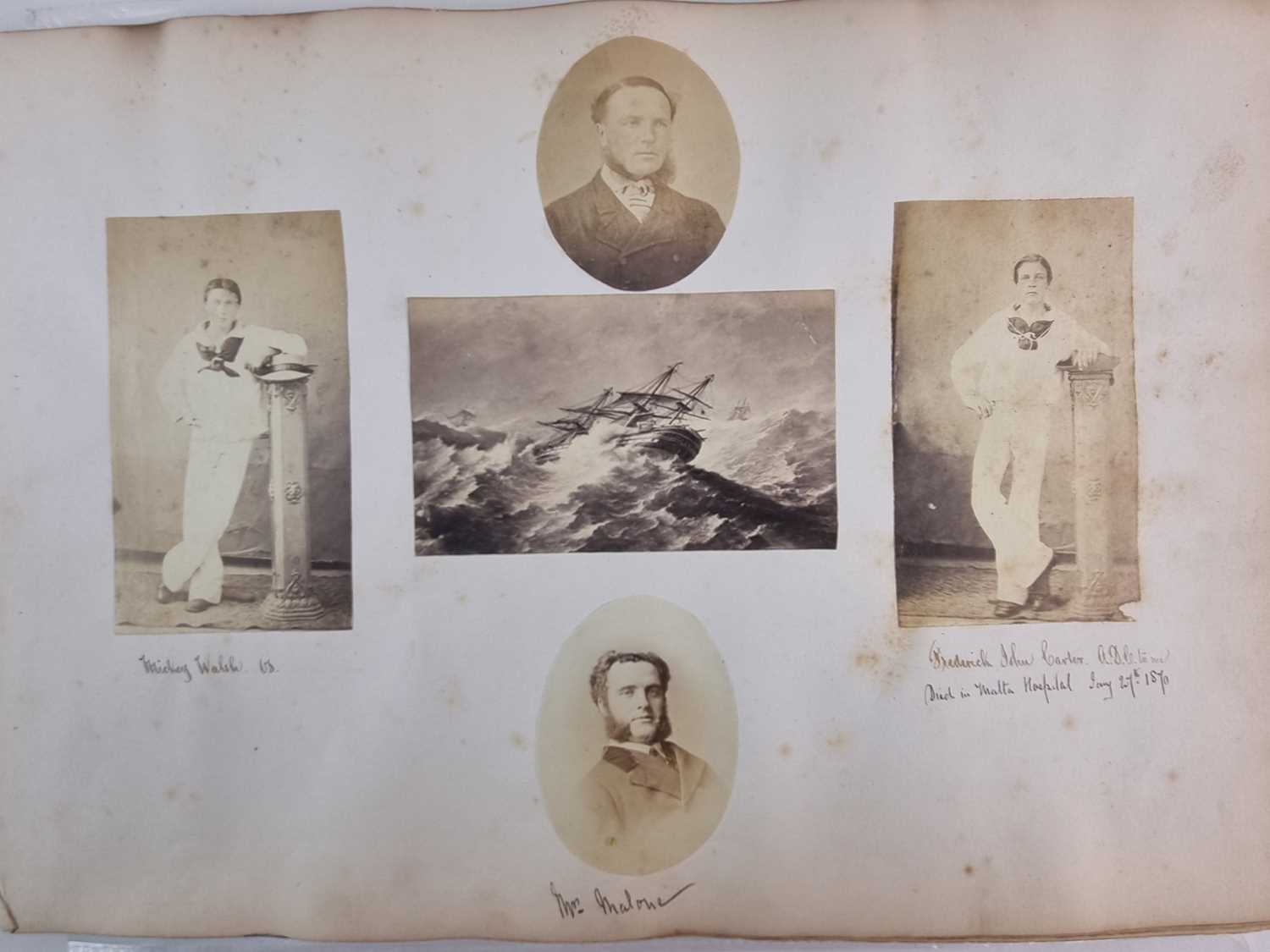 Royal Navy photograph portrait album, circa 1860-70 - Image 39 of 45