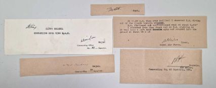 Flying Aces - Royal Flying Corps and Royal Air Force - WW1 autographs