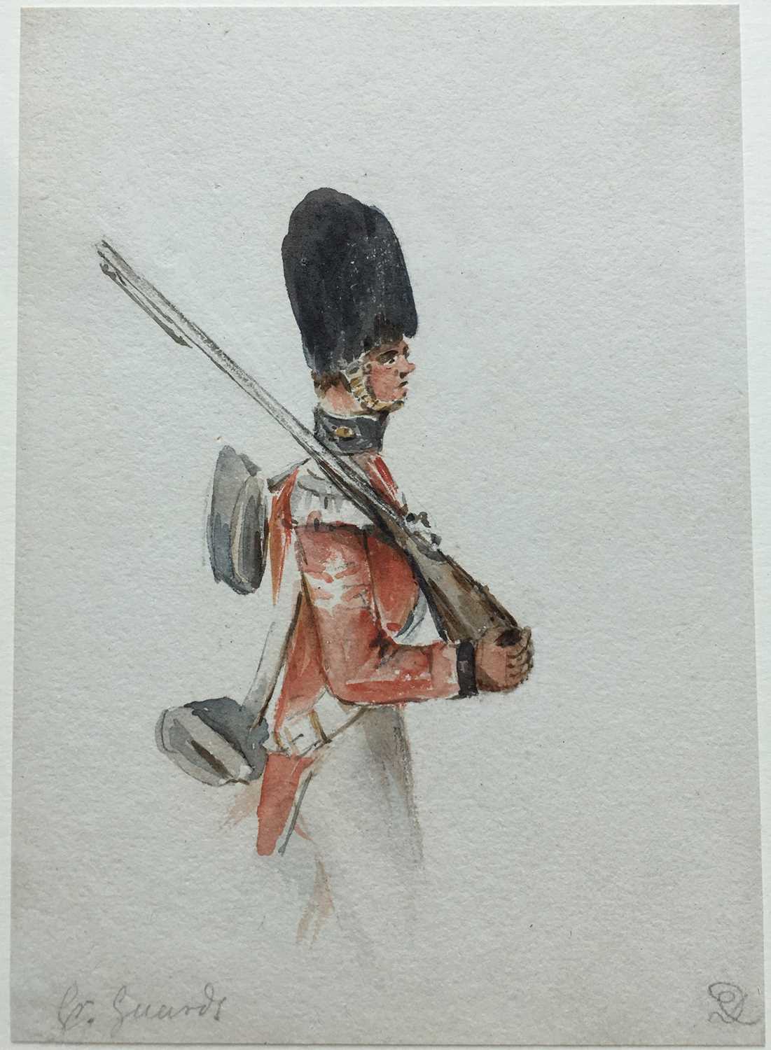 English School, group of three regimental watercolours including a triptych - Image 12 of 16