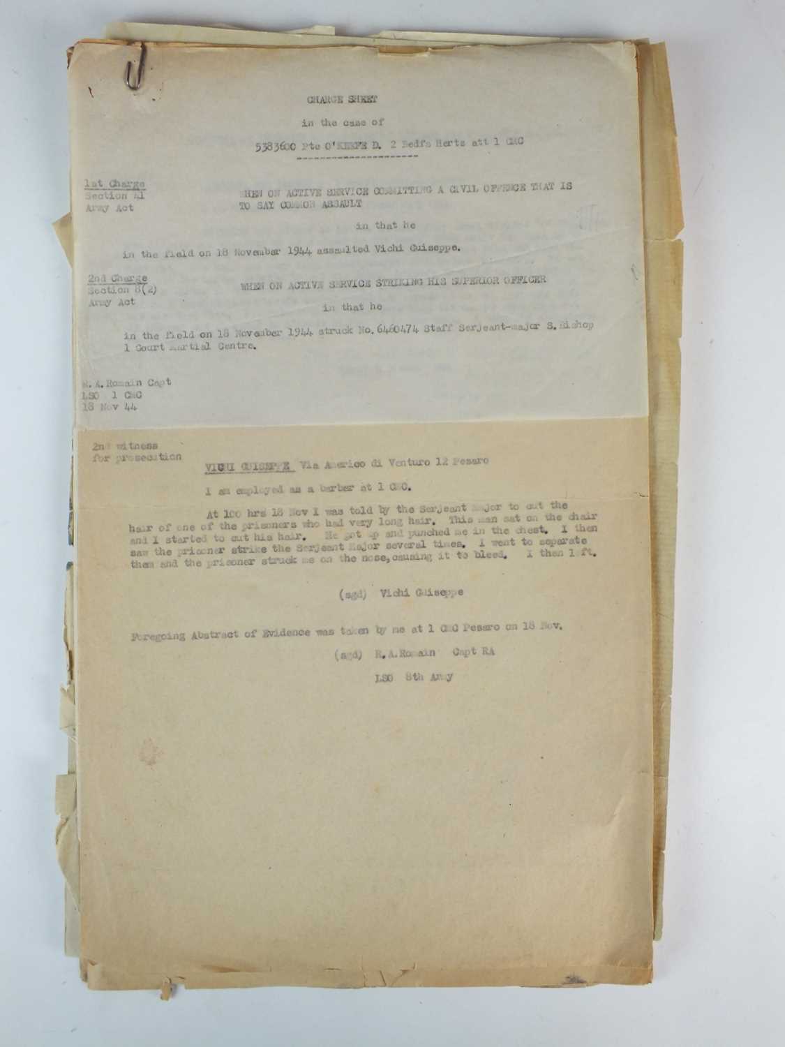 ROYAL ARMY SERVICE CORPS - an interesting archive of approximately sixty World War II documents - Image 16 of 18