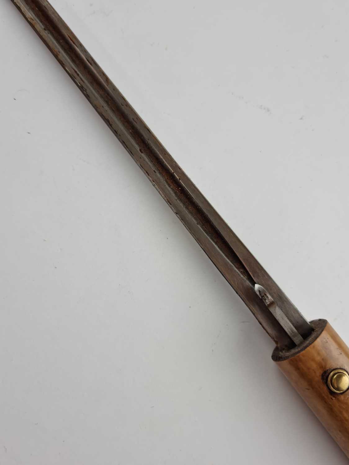 Malacca sword cane with London silver top, hallmarked 1912 - Image 8 of 8