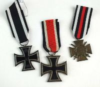Three medals including 1939 Iron Cross 2nd class