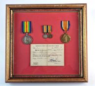 Canadian Interest - WW1 Pair of Medals with miniatures awarded to Gnr W.G. Britt C.G.A