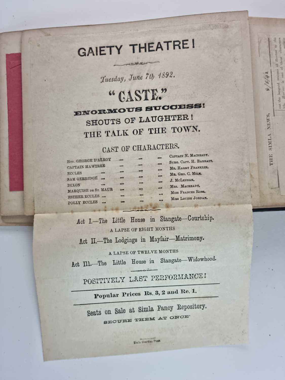 THEATRE INTEREST -Military-related newspaper clippings, theatre and military concert programs. - Image 7 of 36