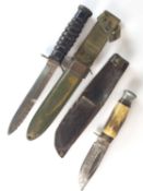 WW2 American M3 combat knife and a Rogers hunting knife
