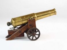 Brass model of a cannon, 19th century