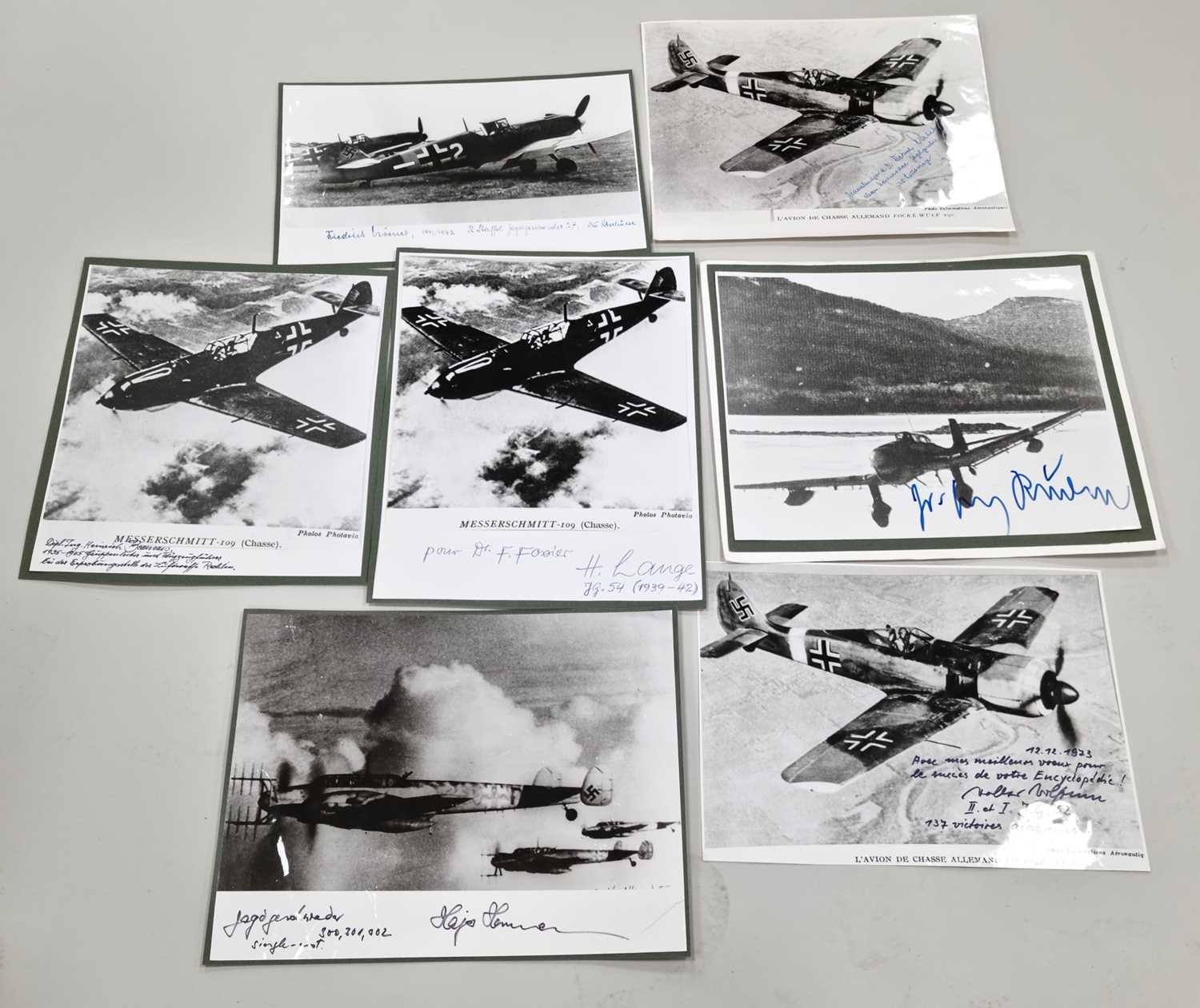 Germany, Third Reich. Luftwaffe. Nine signed large format photographs.