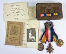 First World War trio including Mons Star awarded to T. Ward, 16th London Rifles