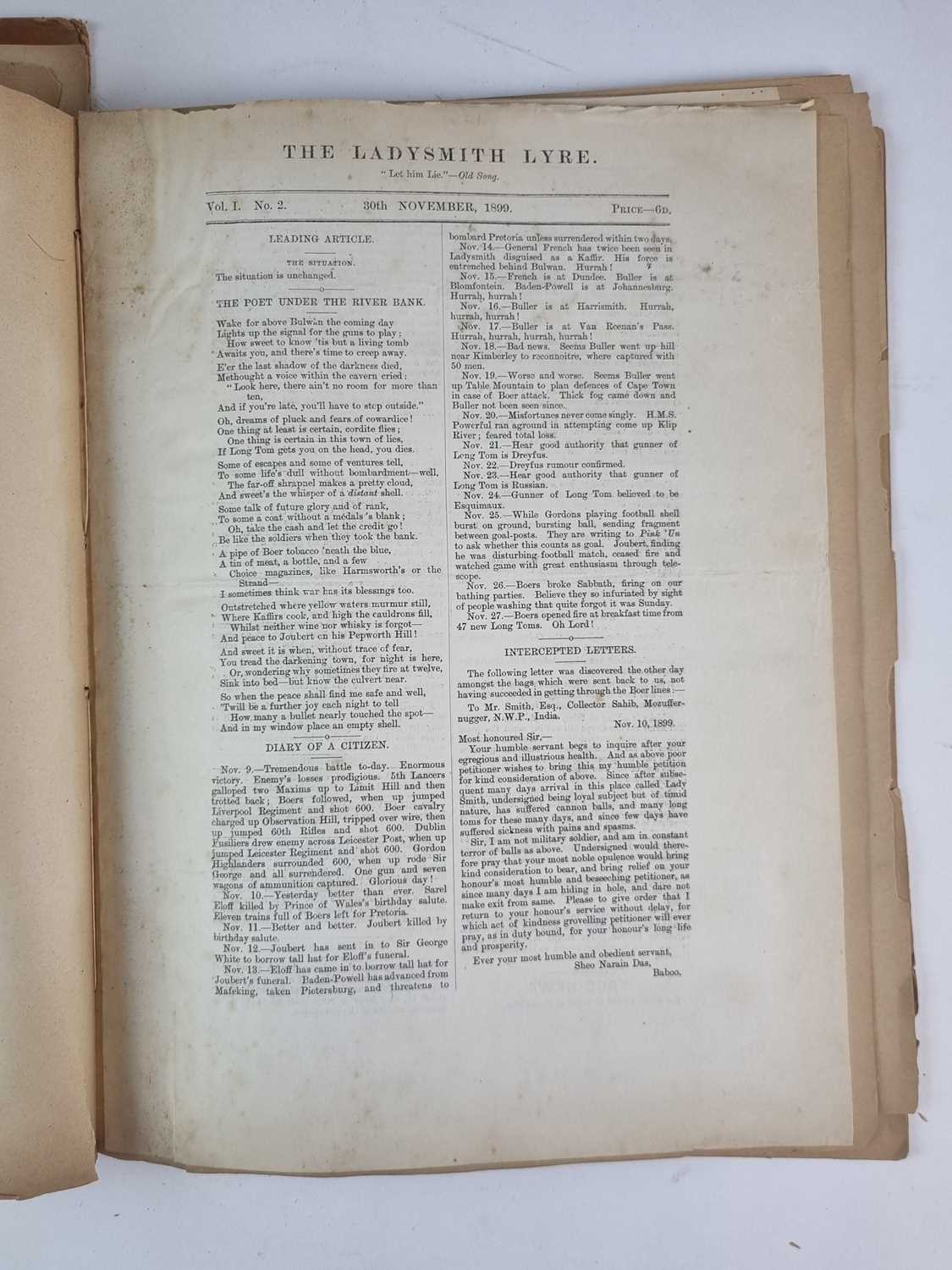 Second Boer War. Rare map of Ladysmith and a group of newspapers and illustrations. - Image 13 of 18