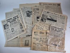 A small bundle of war-related newspapers, comprising Nachrichten fur die Truppe (News for the
