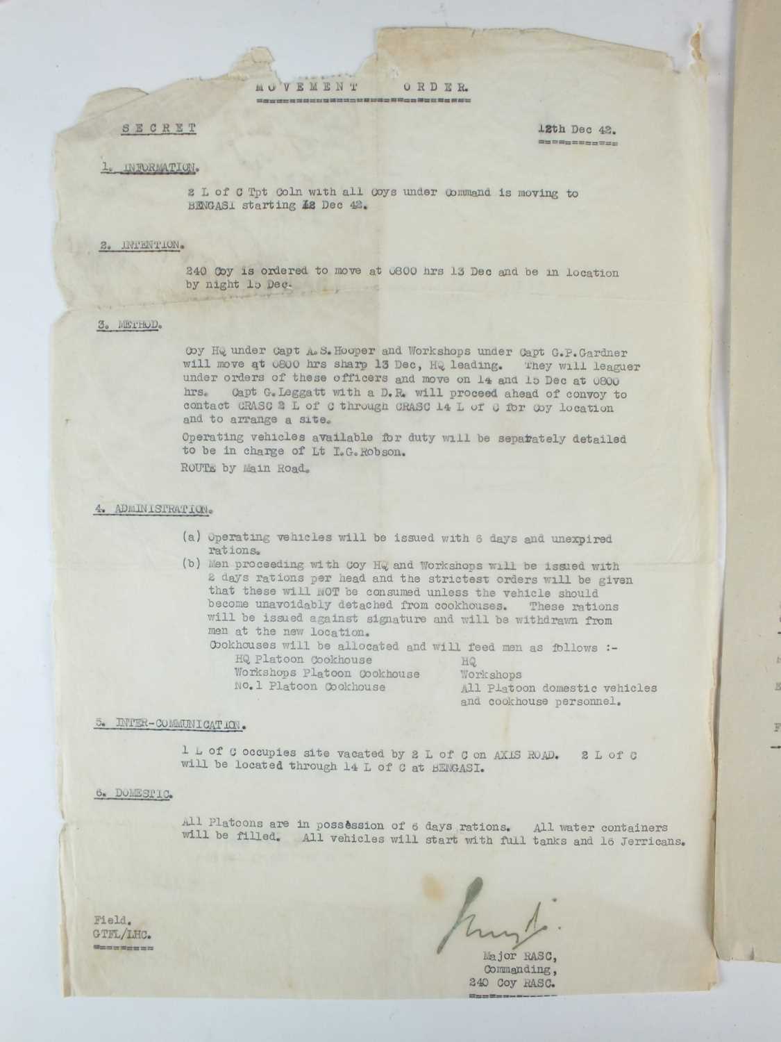 ROYAL ARMY SERVICE CORPS - an interesting archive of approximately sixty World War II documents - Image 7 of 18