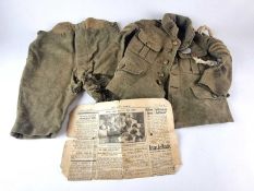 WW1 child's uniform for a Staff Sergeant of the RAMC, with photograph