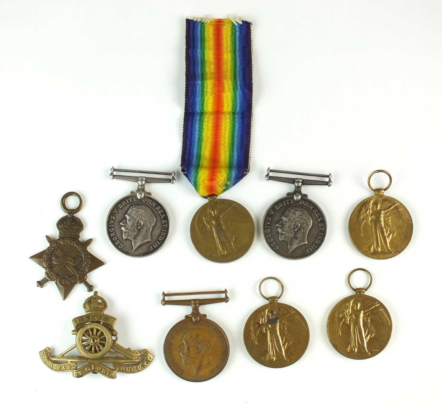 A group of First World War medals including two pairs