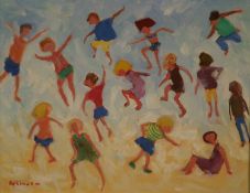 Sue Atkinson (b.1949) Jumping the Waves