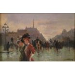 Lionello Balestrieri (1872-1958) Parisian Street Scene