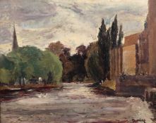 Ronald Ossory Dunlop (Irish 1894-1973) The Avon by Stratford Theatre