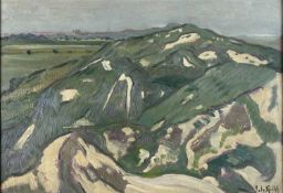 John Riddle (1903-1934) Sandhills at Waxham, Norfolk plus a landscape oil sketch