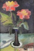 Jonn Gunnar (Swedish 1904-1963) Still Life Study of Red Flowers in a Vase