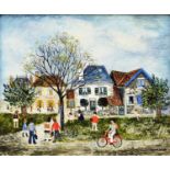 Brenda King (1934-2011) School Time in Souillac