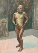 Beverley Fry (b.1948) Standing on Pink