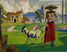 Bernard Ganley RBSA (1908-1996) The Goat Girl