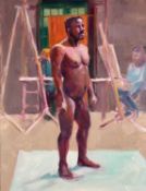 Beverley Fry (b.1948) Male Nude Standing