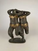 Geraldine Knight (1932-2008) Two Runners, Bronze Sculpture