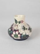 Miniature Moorcroft 'Brambles Revisited' vase designed by Alicia Amison