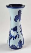 Moorcroft 'Coneflower' blue on blue vase