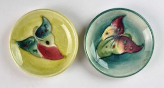 Two Moorcroft 'Arum Lily' pin dishes, mid-20th century