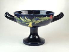 William Moorcroft twin-handled 'Pansy' tazza