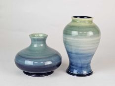 Two Moorcroft colour trial banded vases, dated 2001