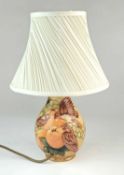 Moorcroft 'Finches' table lamp designed by Sally Tuffin