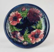 Walter Moorcroft 'Anemone' plate, circa 1947-53