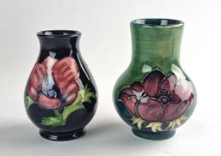 Two Moorcroft 'Anemone' vases, late 20th century