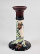 Moorcroft 'Red Tulip' candlestick